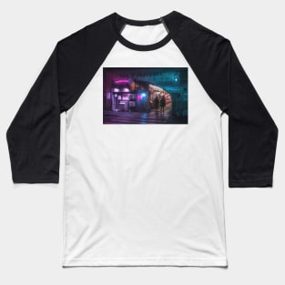 Neo Tokyo - Wet street of Yurakucho Baseball T-Shirt